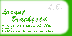 lorant brachfeld business card